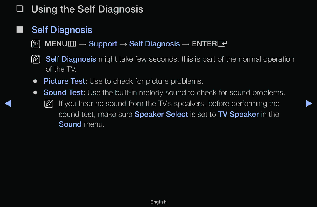 Samsung LT31D310EW/EN, LT31D310EX/EN, LT31D310EW/XU manual Using the Self Diagnosis 