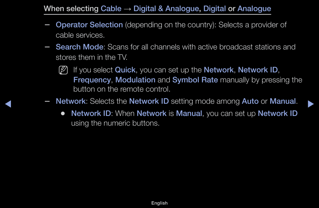 Samsung LT31D310EX/EN, LT31D310EW/EN, LT31D310EW/XU manual When selecting Cable → Digital & Analogue, Digital or Analogue 