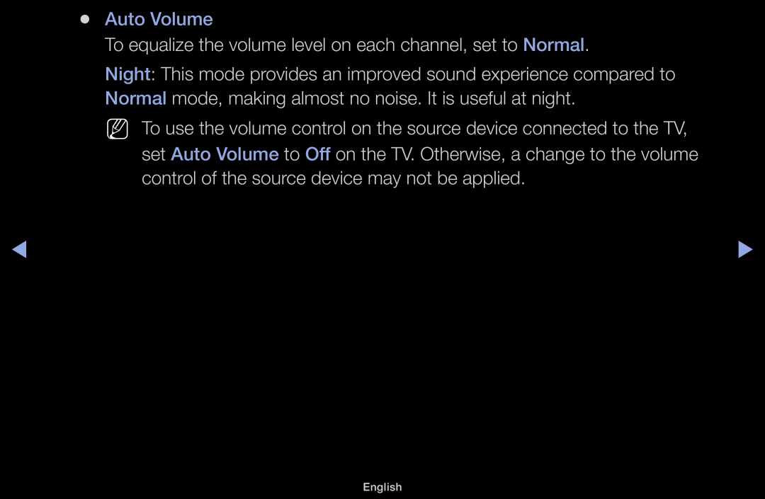 Samsung LT31D310EW/EN, LT31D310EX/EN manual Auto Volume, To equalize the volume level on each channel, set to Normal 