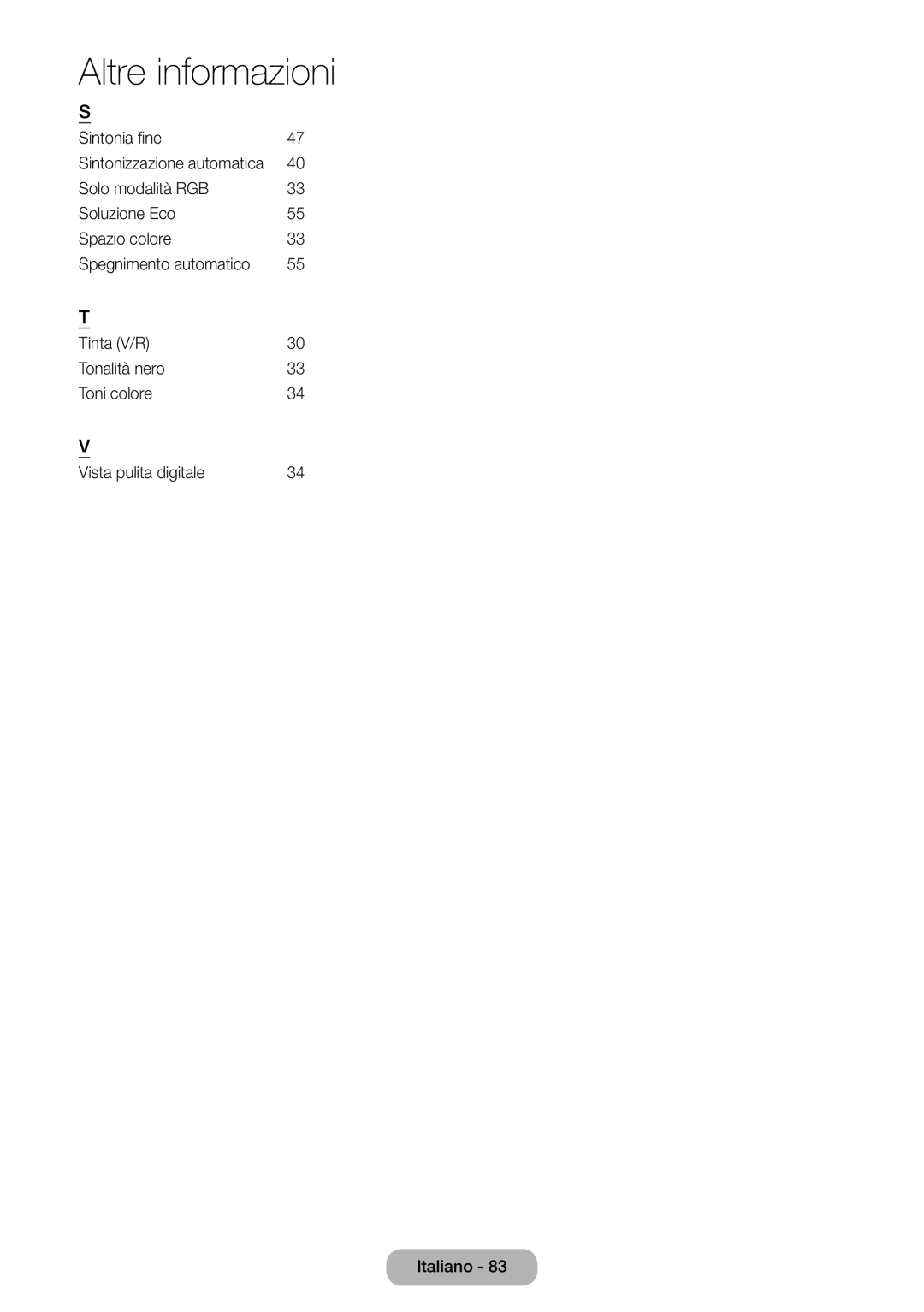 Samsung LT31D310EX/EN, LT31D310EW/EN manual Sintonia fine 