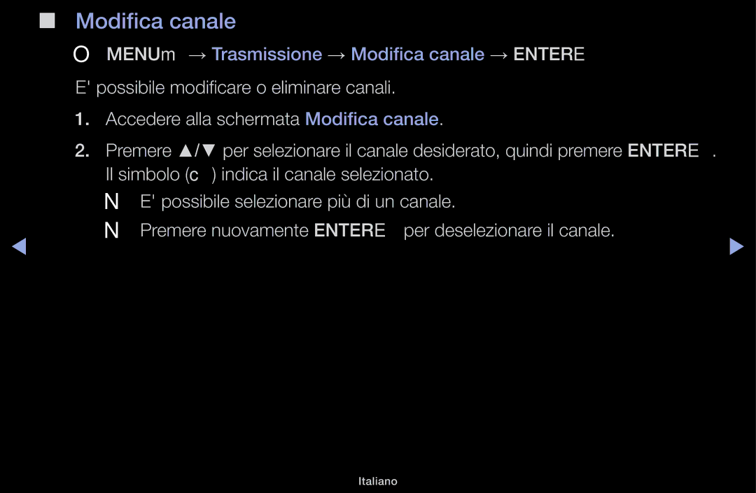 Samsung LT31D310EW/EN, LT31D310EX/EN manual Modifica canale 