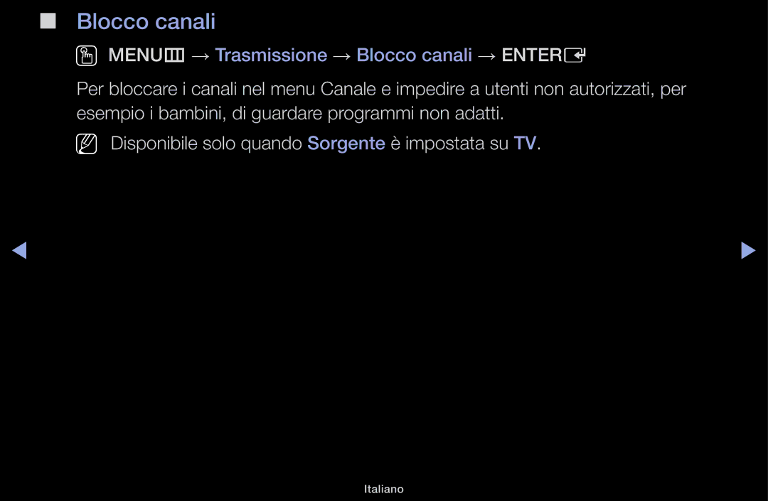 Samsung LT31D310EX/EN, LT31D310EW/EN manual Blocco canali 