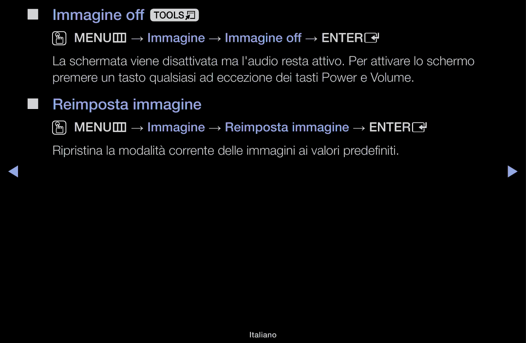 Samsung LT31D310EW/EN, LT31D310EX/EN manual Immagine off t, Reimposta immagine 
