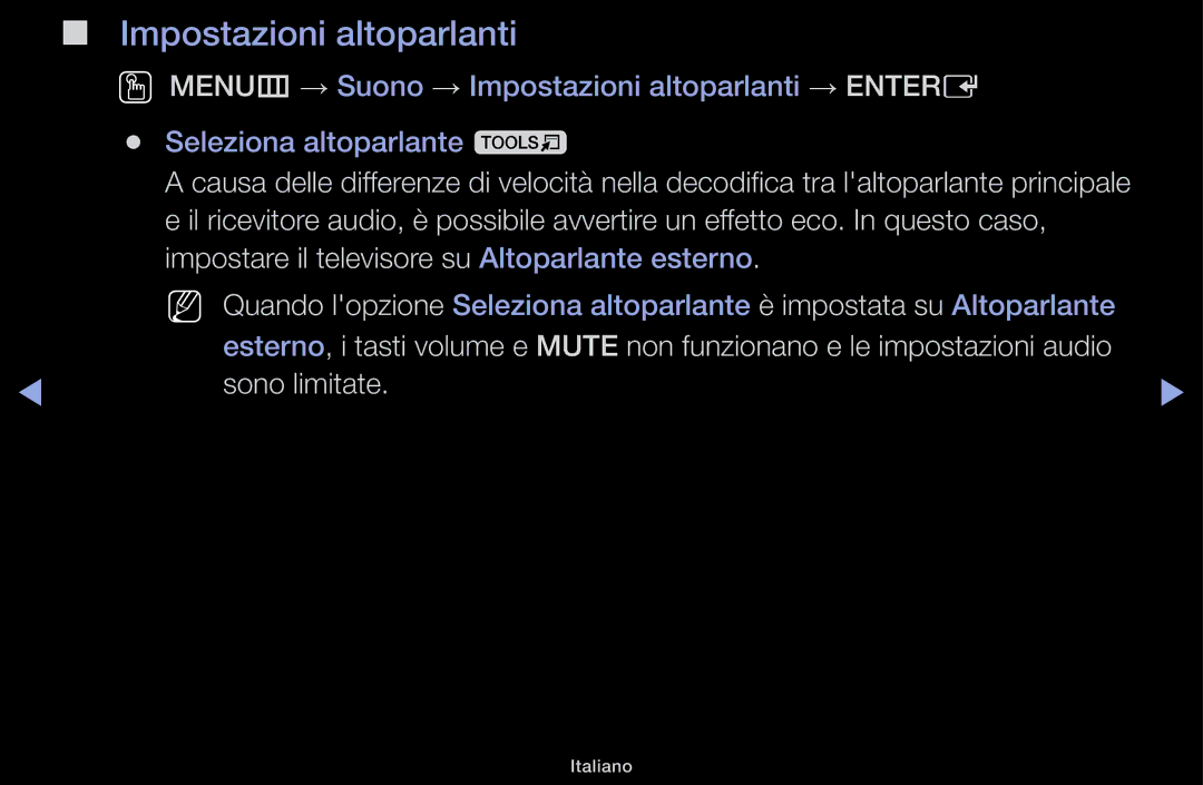 Samsung LT31D310EW/EN, LT31D310EX/EN manual Impostazioni altoparlanti 