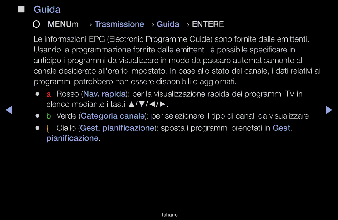 Samsung LT31D310EX/EN, LT31D310EW/EN manual OO MENUm → Trasmissione → Guida → Entere 