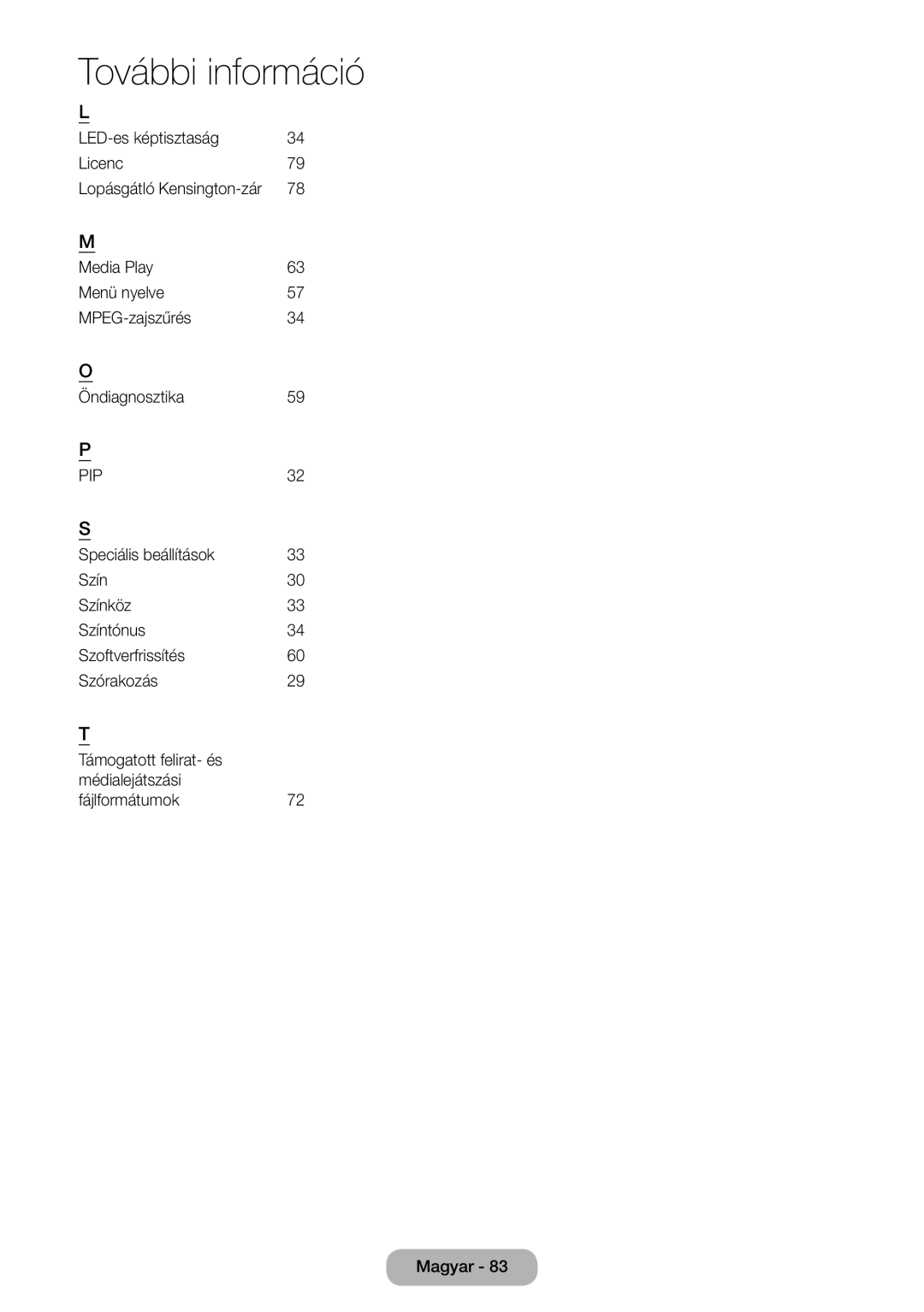 Samsung LT31D310EX/EN, LT31D310EW/EN manual Pip, Lopásgátló Kensington-zár 