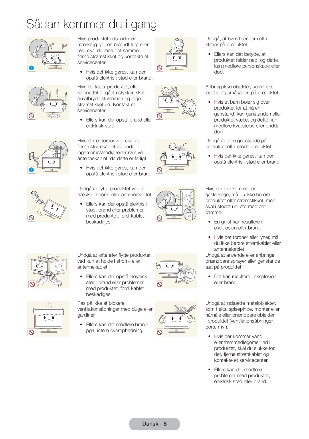 Samsung LT31D310EW/XU manual Hvis det ikke gøres, kan der 