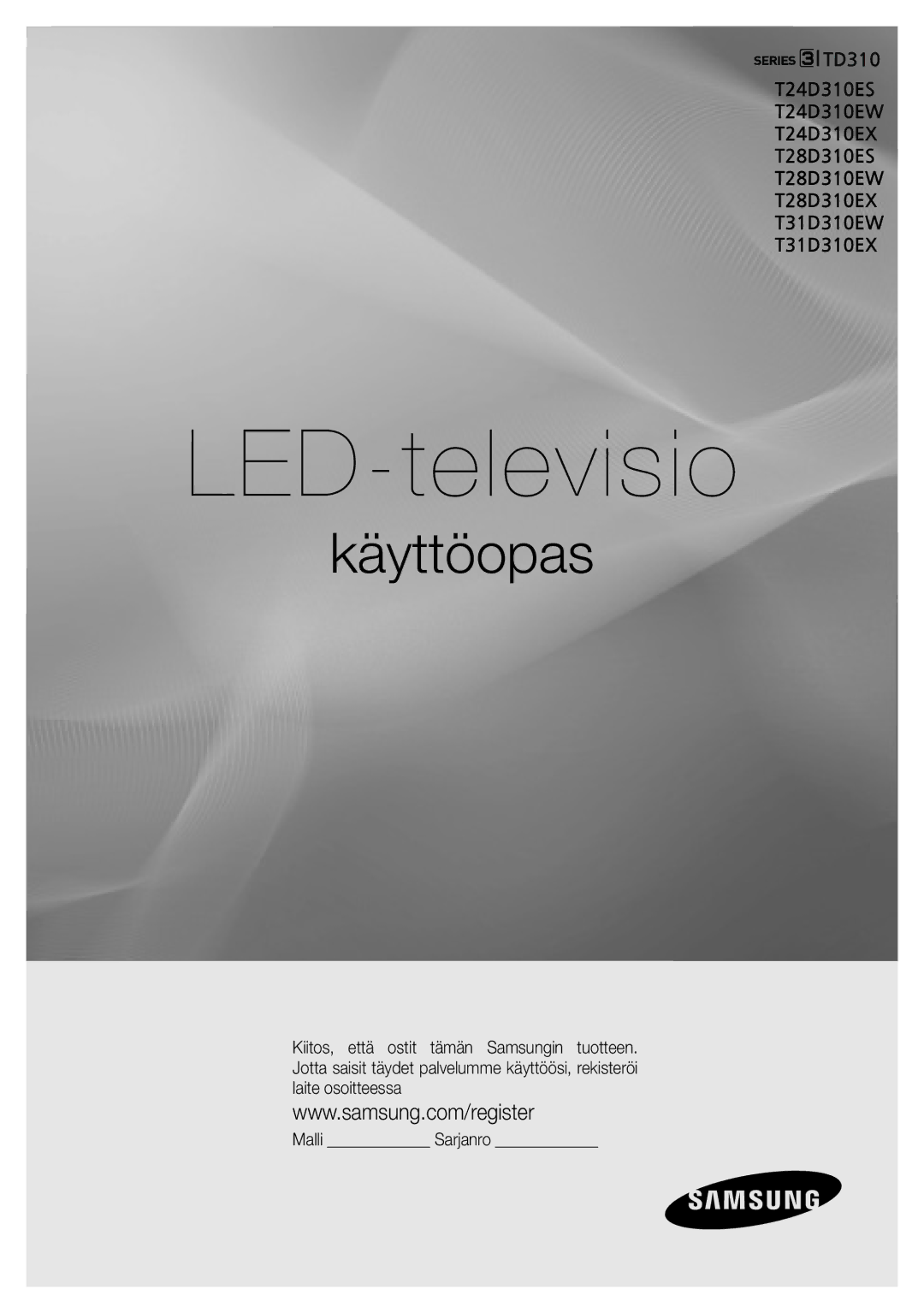 Samsung LT31D310EW/XU manual LED-televisio 