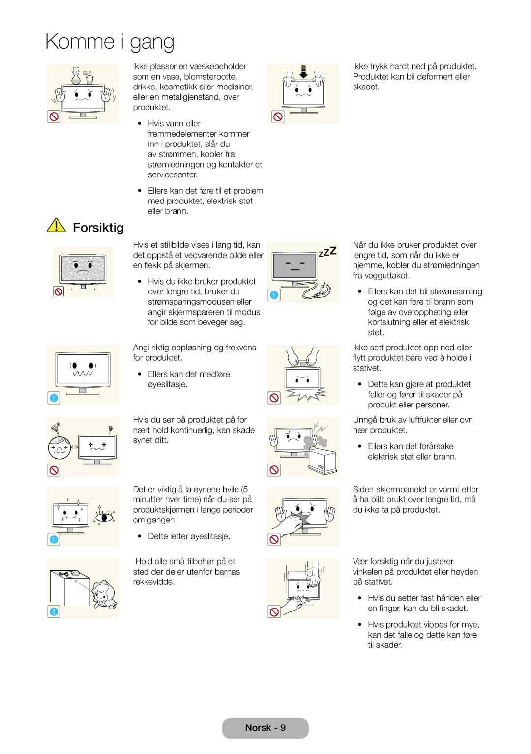 Samsung LT31D310EW/XU manual Dette letter øyeslitasje 