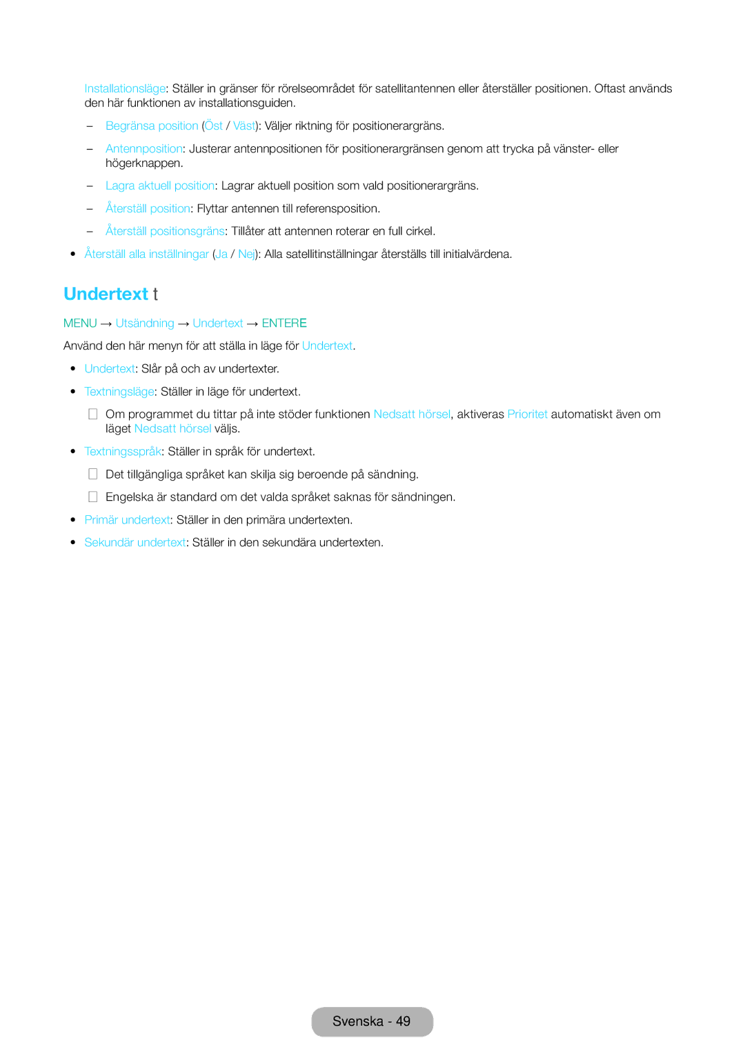 Samsung LT31D310EW/XU manual Undertext t 