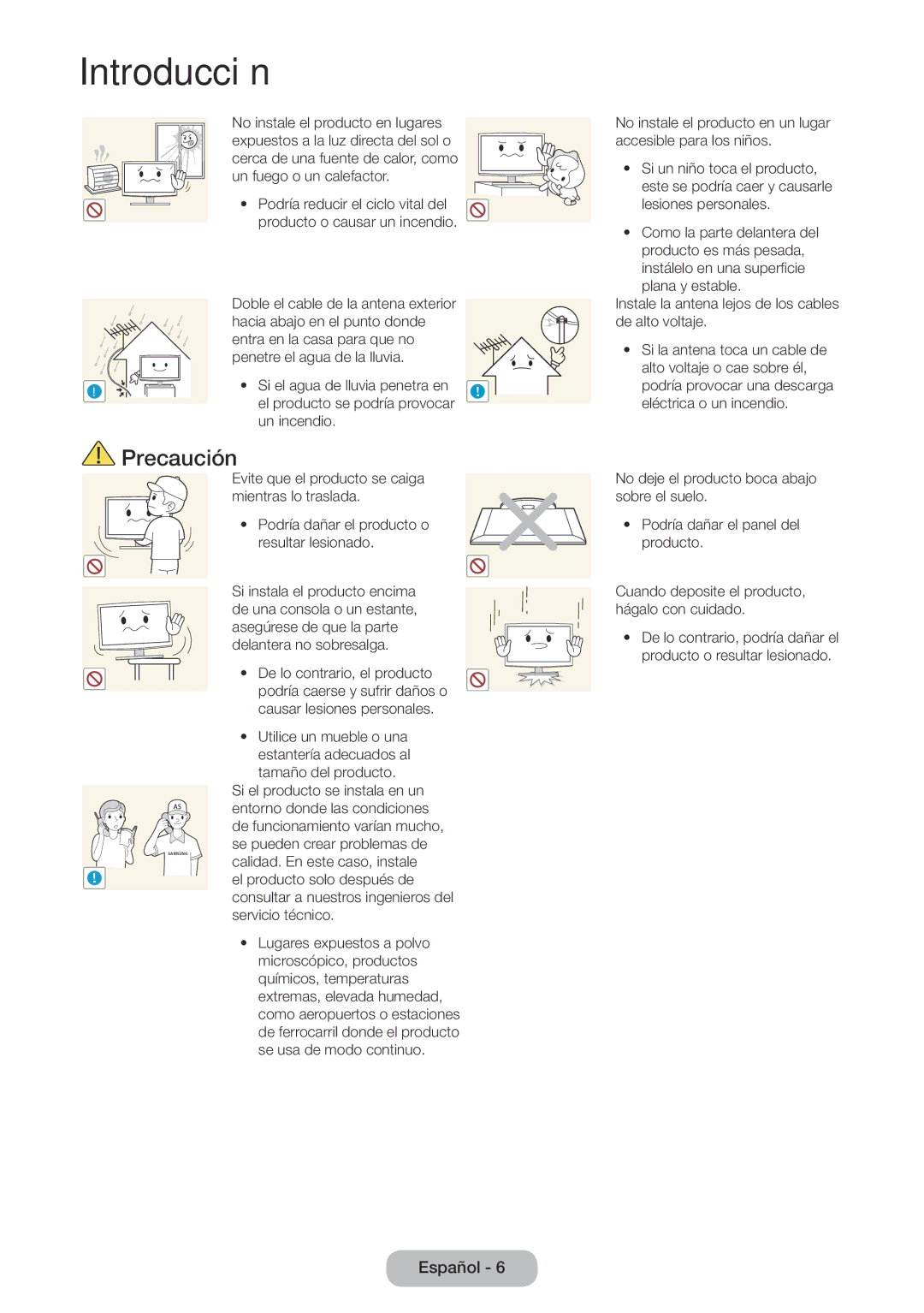 Samsung LT32E310EW/EN, LT28E310EW/EN, LT24E310EW/EN manual Se pueden crear problemas de 