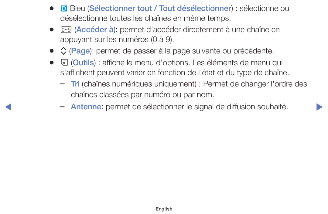 Samsung LT32E316EX/EN, LT32E310EXQ/EN, LT28E310EXQ/EN manual Bleu Sélectionner tout / Tout désélectionner sélectionne ou 