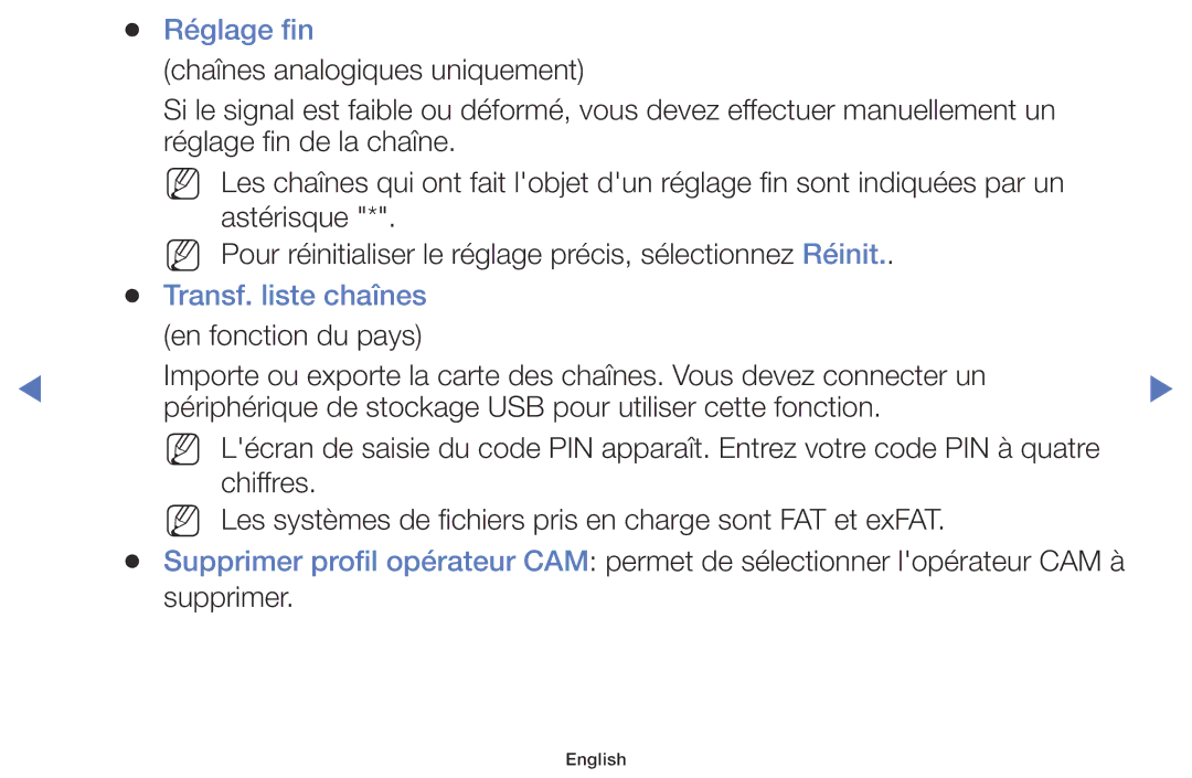 Samsung LT28E316EX/EN, LT32E310EXQ/EN, LT28E310EXQ/EN, LT32E316EX/EN, LT28E310EX/EN manual Réglage fin, Transf. liste chaînes 