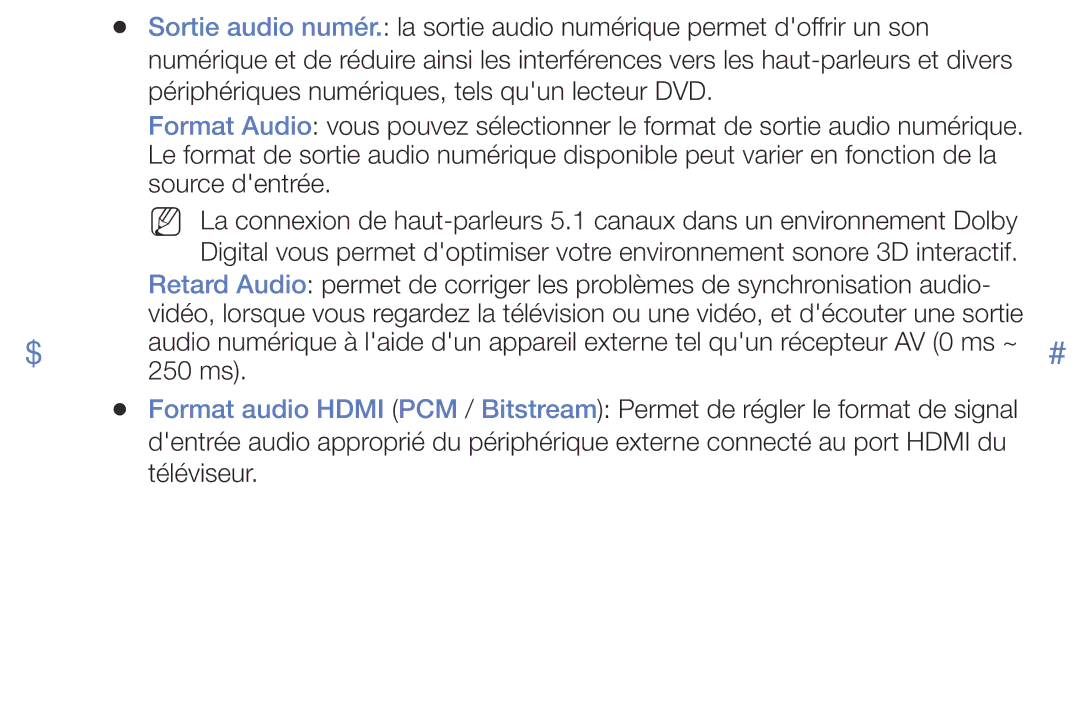 Samsung LT32E316EX/EN, LT32E310EXQ/EN, LT28E310EXQ/EN, LT28E316EX/EN manual Périphériques numériques, tels quun lecteur DVD 