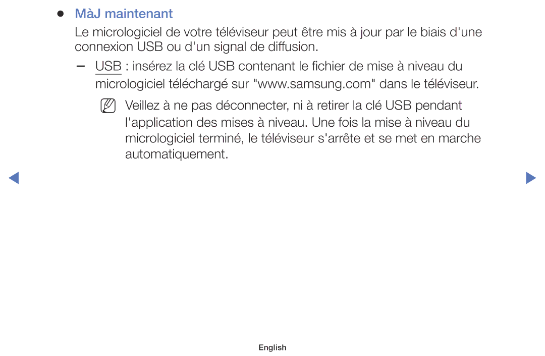 Samsung LT32E316EX/EN, LT32E310EXQ/EN, LT28E310EXQ/EN, LT28E316EX/EN, LT28E310EX/EN, LT32E310EX/EN manual MàJ maintenant 