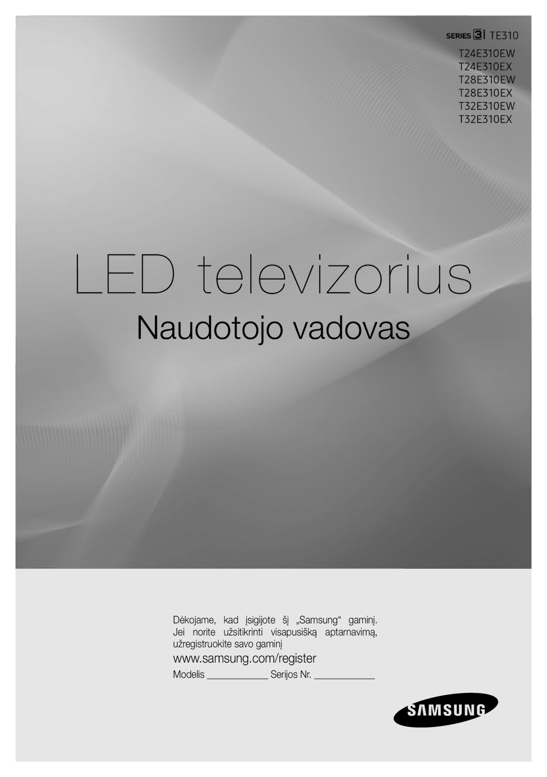 Samsung LT32E310EW/EN, LT32E310EXQ/EN, LT28E310EW/EN, LT28E310EXQ/EN, LT24E310EW/EN, LT24E310EX/EN manual LED televizor 