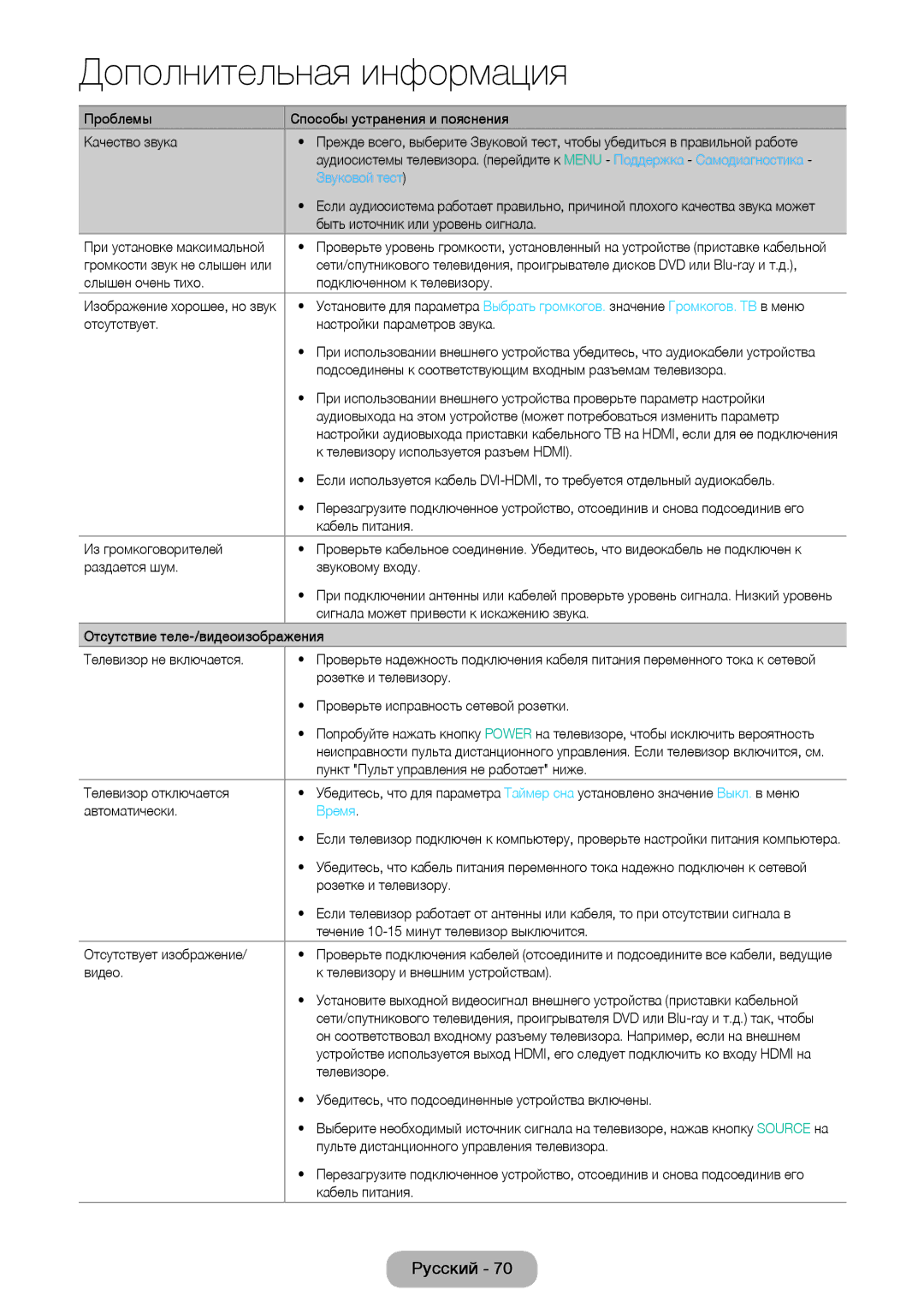 Samsung LT32E310EX/EN, LT32E310EXQ/EN, LT32E310EW/EN, LT28E310EW/EN, LT28E310EXQ/EN, LT24E310EW/EN manual Звуковой тест, Время 