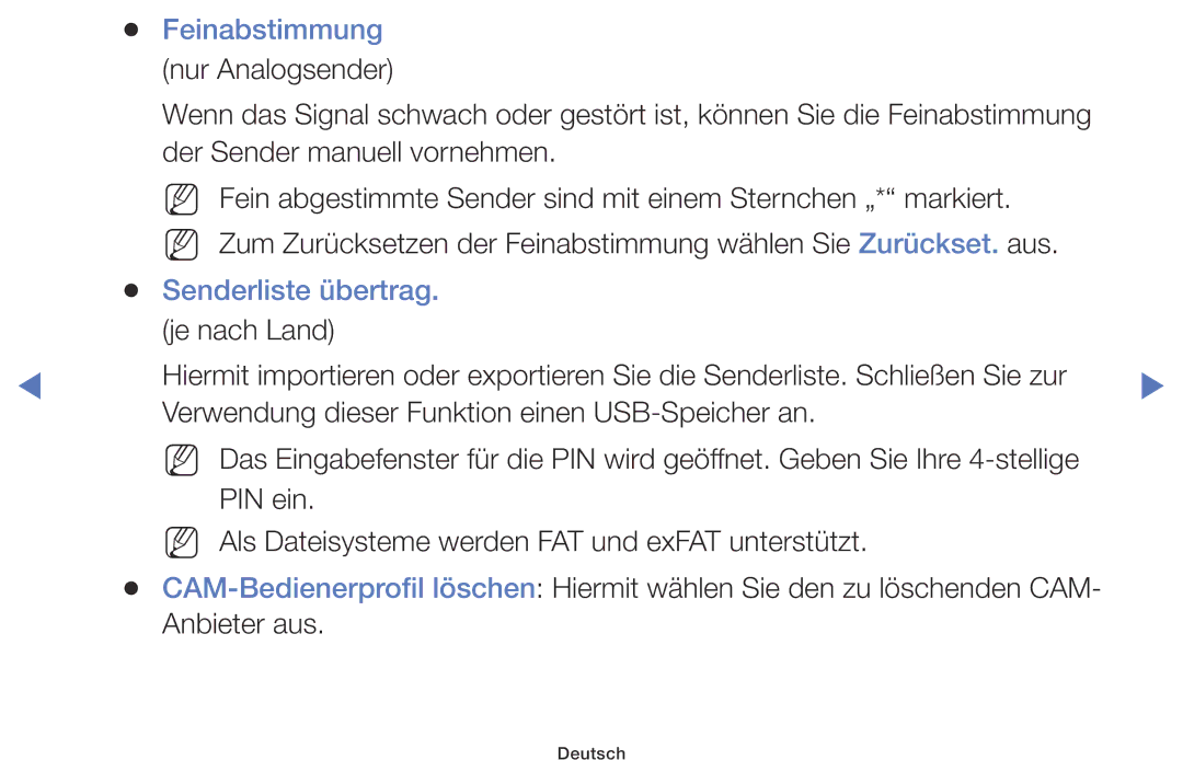Samsung LT28E310EW/EN, LT32E316EXQ/EN, LT32E310EXQ/EN, LT32E310EW/EN, LT28E310EXQ/EN manual Senderliste übertrag. je nach Land 