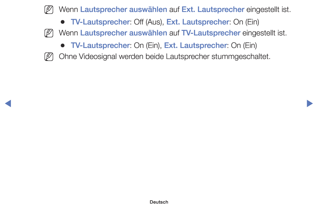Samsung LT32E316EXQ/EN, LT32E310EXQ/EN Nn Nn Nn, Wenn Lautsprecher auswählen auf TV-Lautsprecher eingestellt ist, Deutsch 