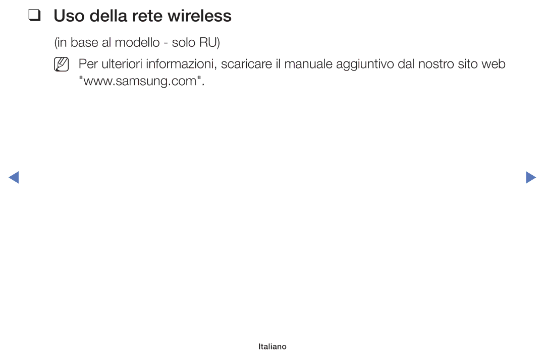 Samsung LT32E319EI/EN manual Uso della rete wireless 