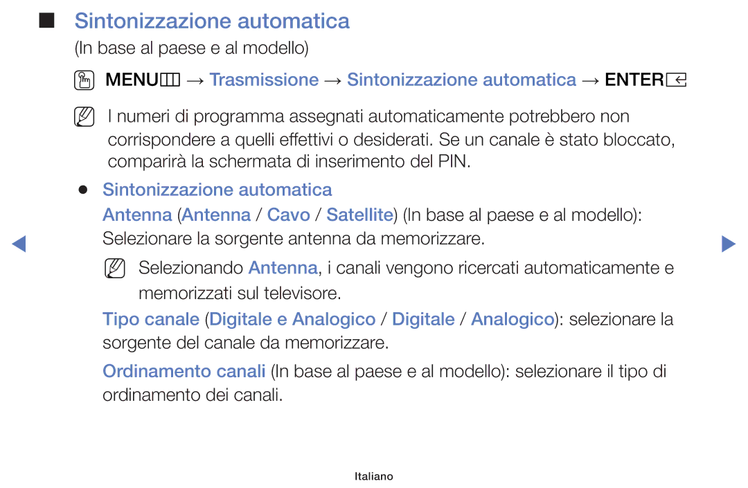 Samsung LT32E319EI/EN manual Sintonizzazione automatica 