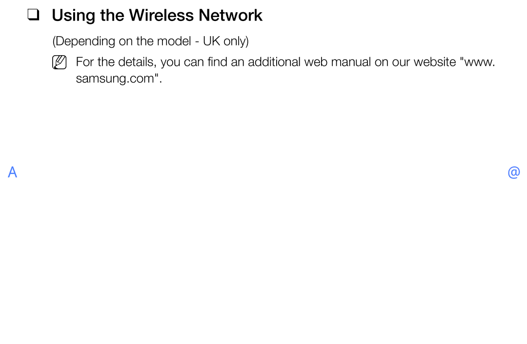 Samsung LT32E319EI/EN manual Using the Wireless Network 