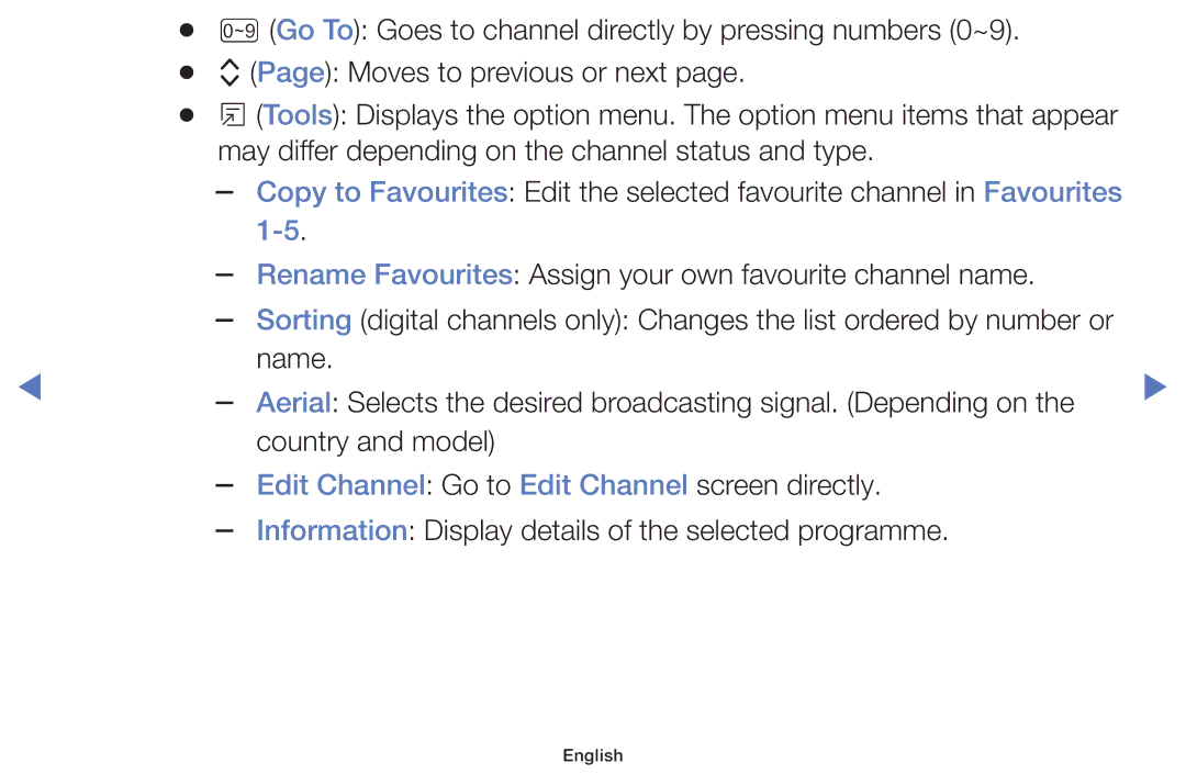 Samsung LT32E319EI/EN manual Edit Channel Go to Edit Channel screen directly 