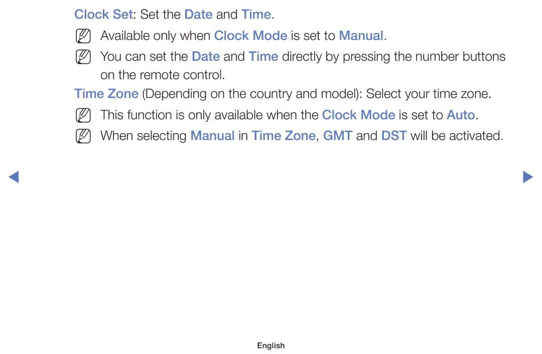 Samsung LT32E319EI/EN manual Clock Set Set the Date and Time 