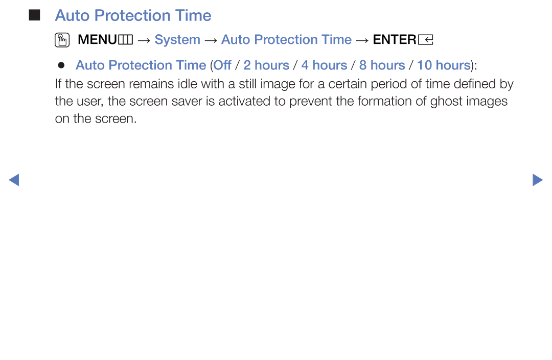 Samsung LT32E319EI/EN manual Auto Protection Time 