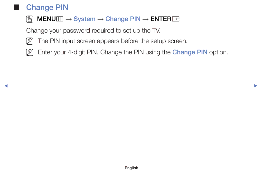 Samsung LT32E319EI/EN manual Change PIN 