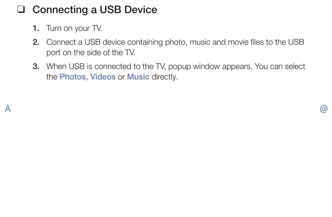 Samsung LT32E319EI/EN manual Connecting a USB Device 