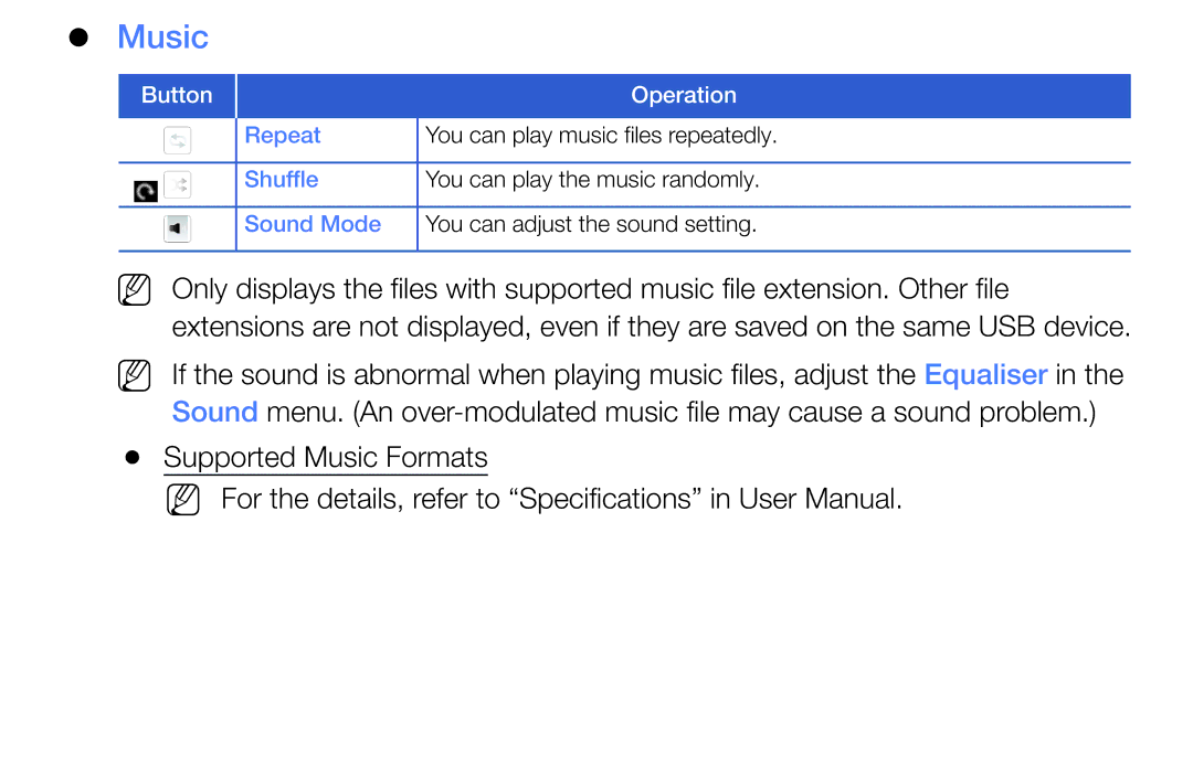 Samsung LT32E319EI/EN manual Music 