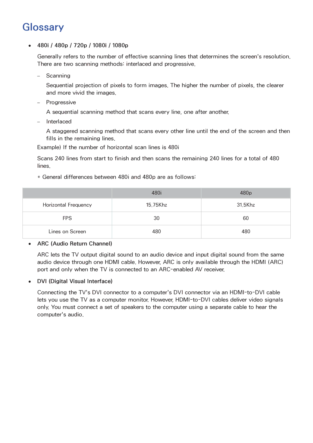 Samsung LT32E390SX/XU manual Glossary 