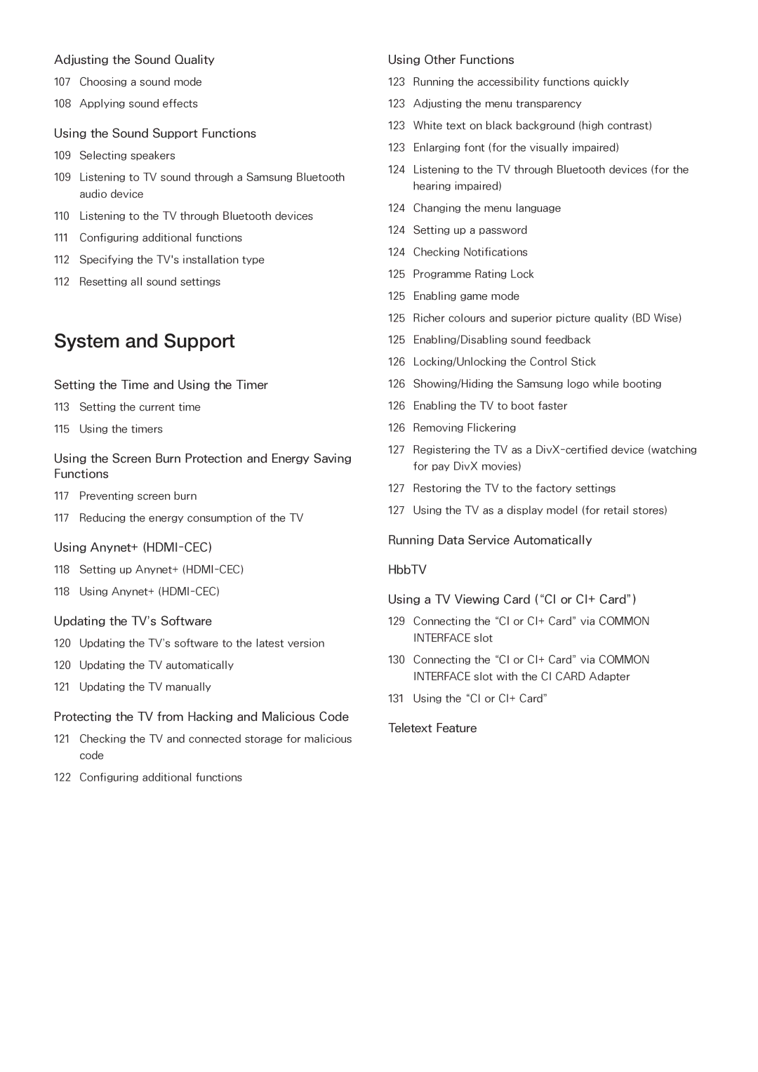 Samsung LT32E390SX/XU manual System and Support 