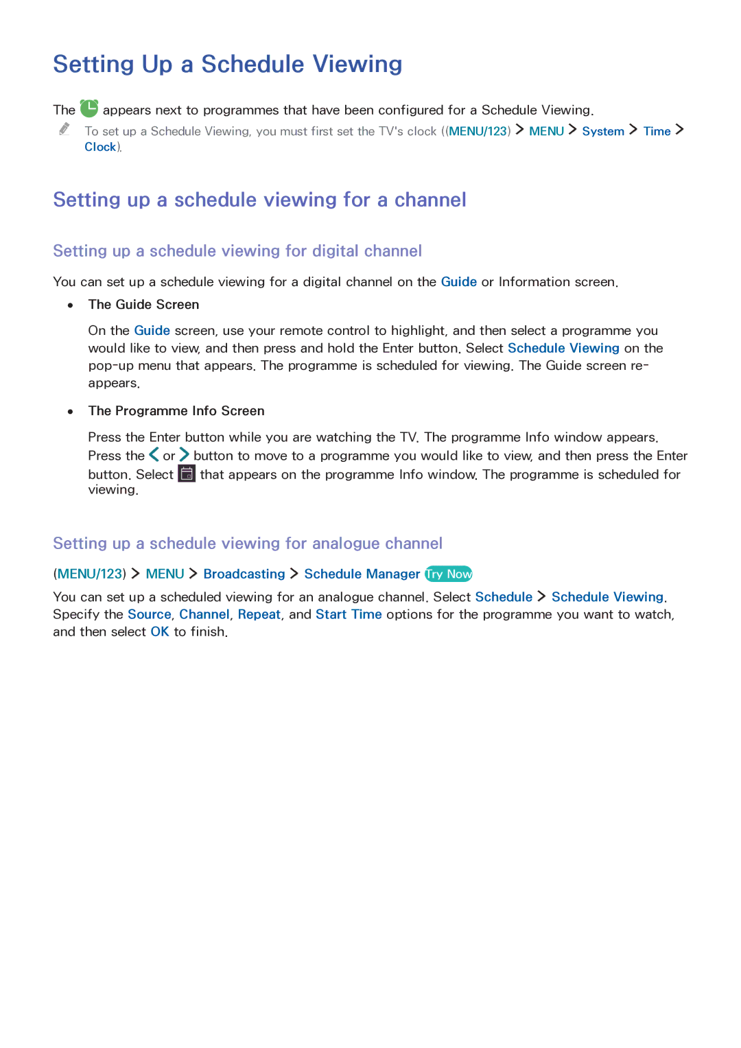 Samsung LT32E390SX/XU manual Setting Up a Schedule Viewing, Setting up a schedule viewing for a channel 