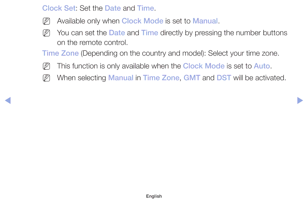 Samsung LT32H390FEVXEN manual Clock Set Set the Date and Time 