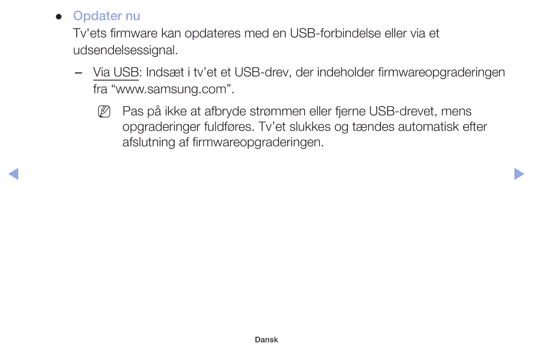 Samsung LT32H390FEVXXC manual Opdater nu 