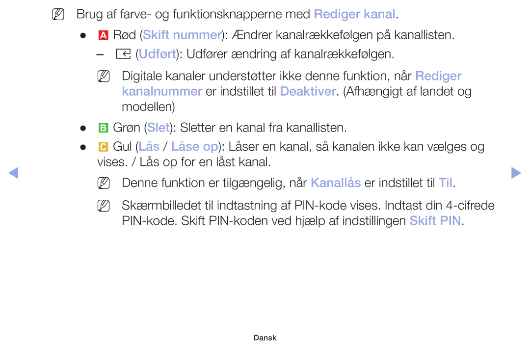 Samsung LT32H390FEVXXC manual Dansk 