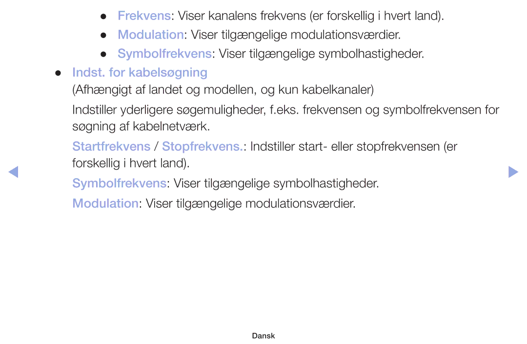 Samsung LT32H390FEVXXC manual Indst. for kabelsøgning 