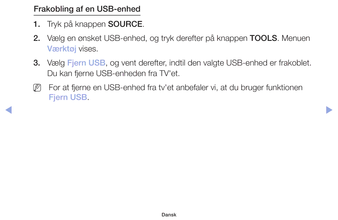 Samsung LT32H390FEVXXC manual Dansk 