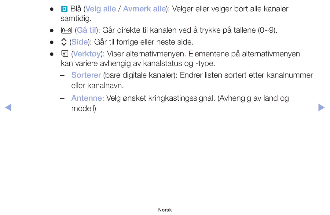 Samsung LT32H390FEVXXC manual Norsk 