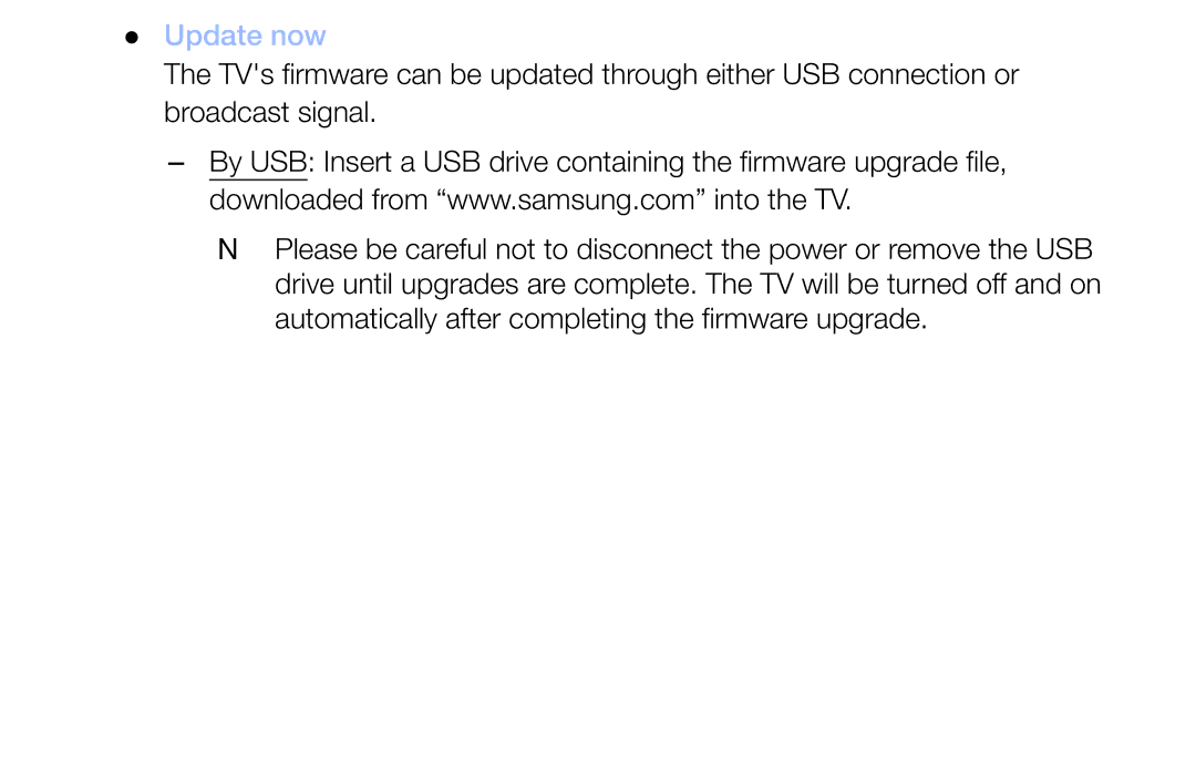 Samsung LT32H390FEVXXC manual Update now 