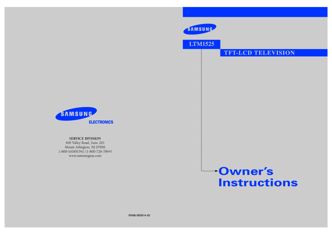 Samsung LTM 1525 manual Owner’s Instructions 