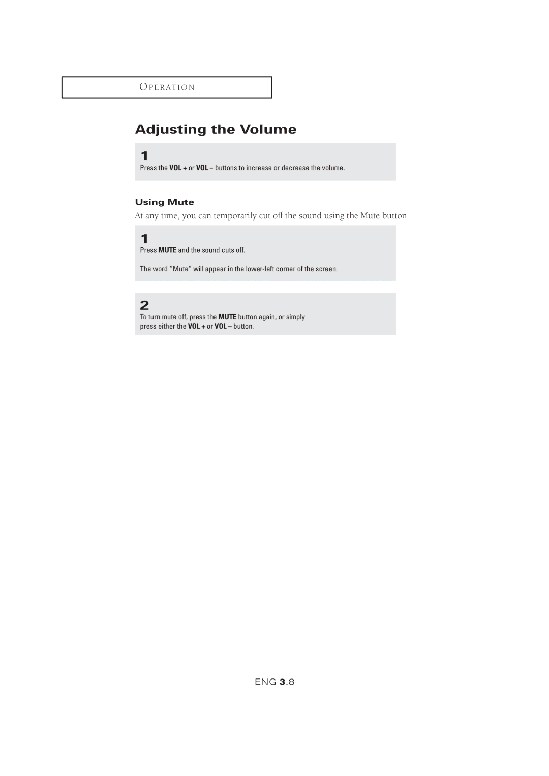 Samsung LTM 1525 manual Adjusting the Volume, Using Mute 