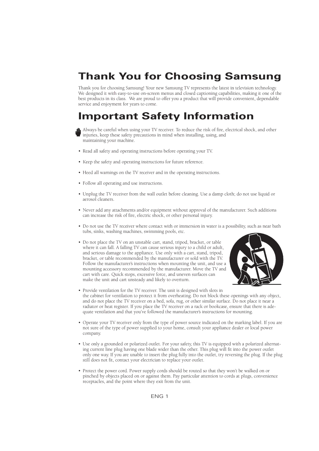 Samsung LTM 1525 manual Thank You for Choosing Samsung 