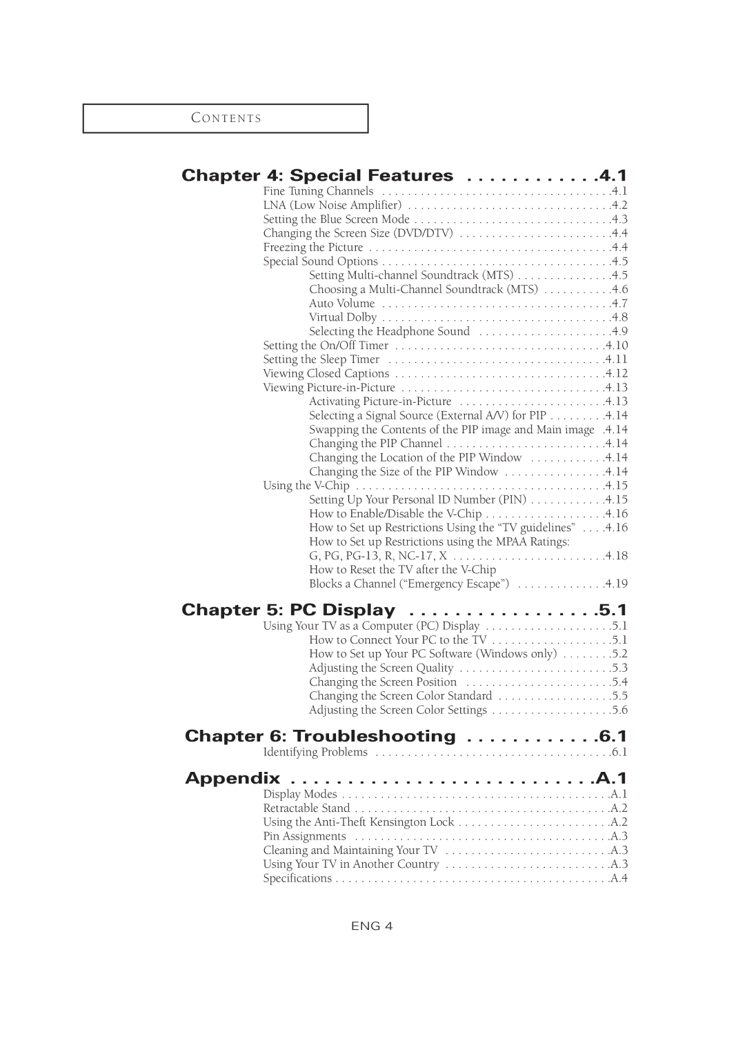 Samsung LTM 1525 manual Special Features, PC Display, Troubleshooting 