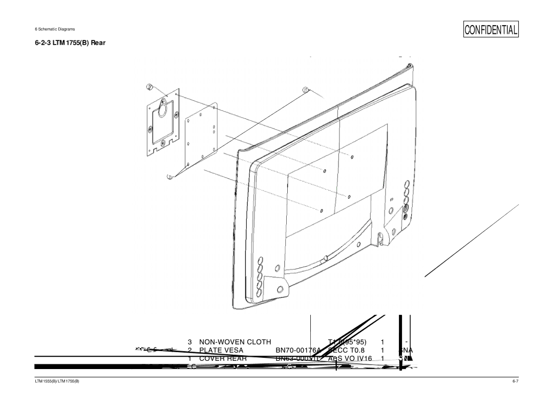 Samsung ES15U, LTM1555(B) specifications 3 LTM1755B Rear 