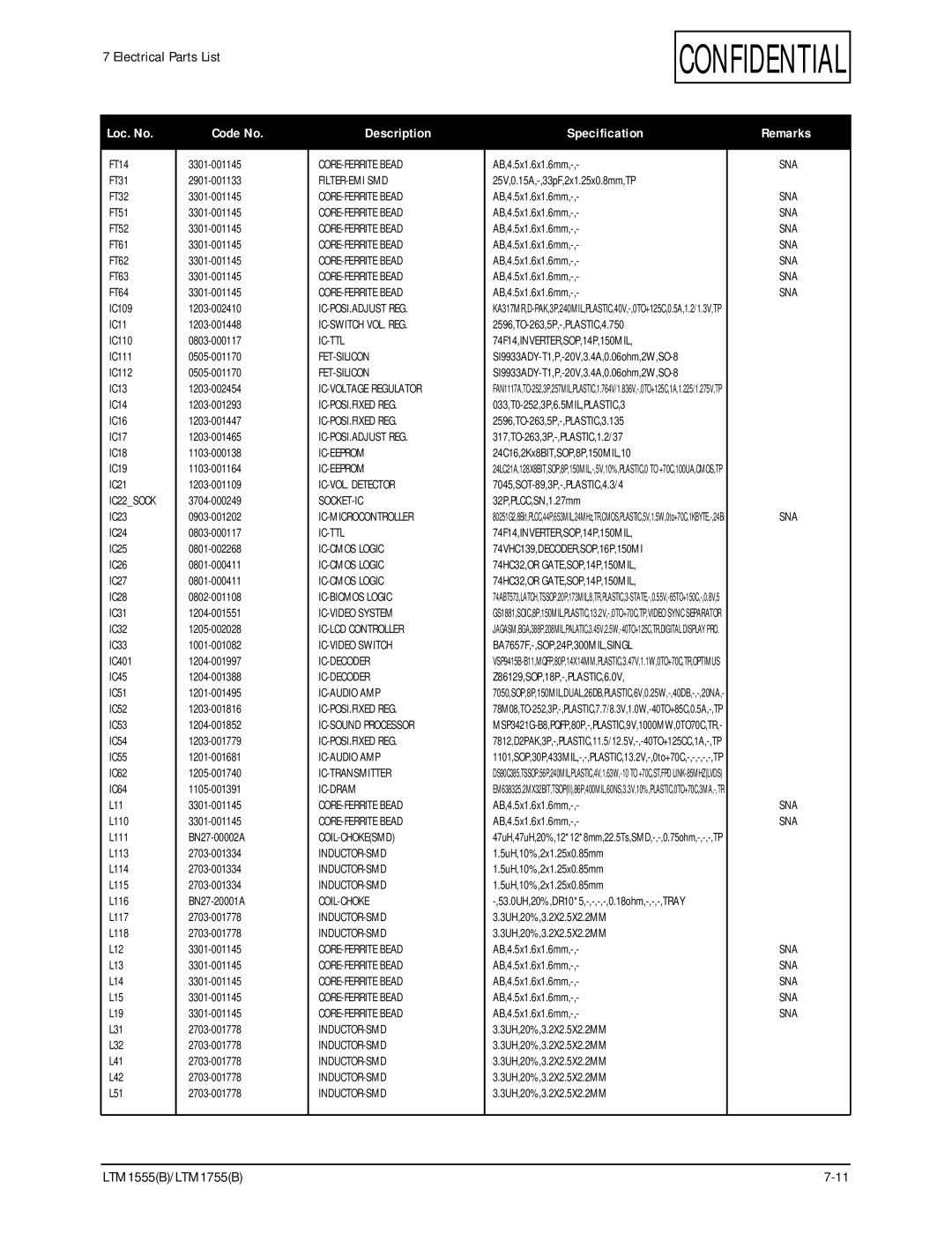 Samsung ES15U, LTM1555(B) specifications Inductor-Smd, 74F14,INVERTER,SOP,14P,150MIL 