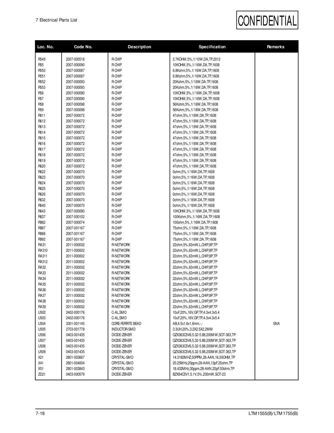 Samsung LTM1555(B), ES15U specifications R549 