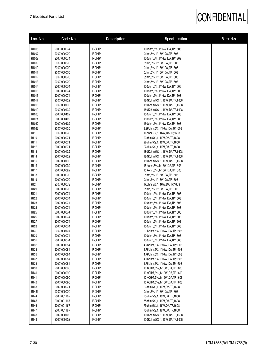 Samsung LTM1555(B), ES15U specifications 2007-000132 